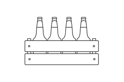 Beer crate icon, outline style.
