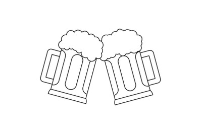 Beer mug icon, outline style.