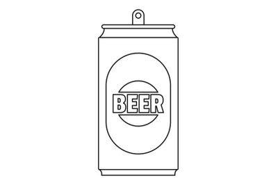 Beer can icon, outline style.