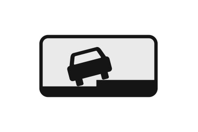 Car on the roadside icon, flat style.