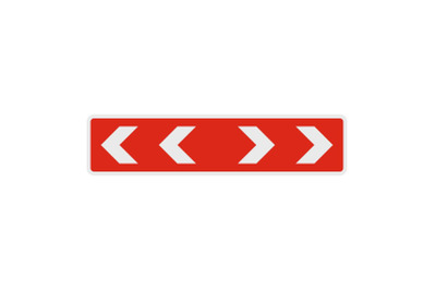 Detour of obstacle on the left icon, flat style.