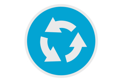 Circular arrow icon, flat style.