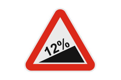 Steep climb icon, flat style.