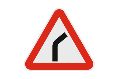 Left turn icon, flat style.