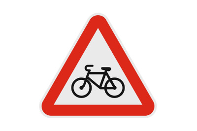 Bicyclist icon, flat style.
