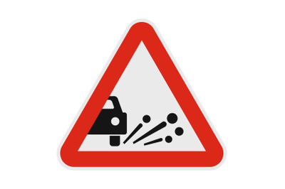 Ejection of gravel icon, flat style.
