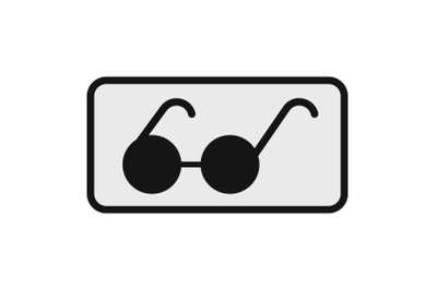 Glasses for the blind icon, flat style.