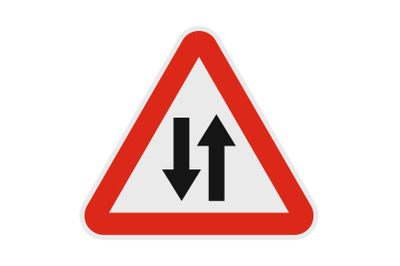 Double sided traffic icon, flat style.
