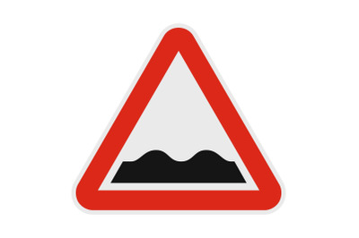 Rough road icon, flat style.