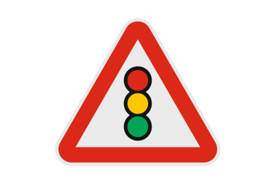 Traffic light icon, flat style.