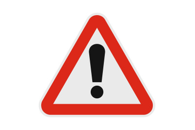 Exclamation point icon, flat style.
