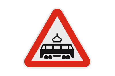 Railroad crossing icon, flat style.