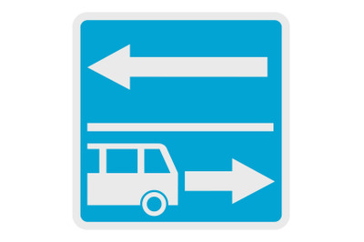 Road for route vehicle icon, flat style.