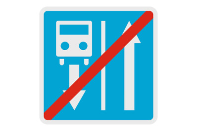 End road of route vehicle icon, flat style.