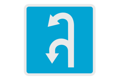 Left turn arrow icon, flat style.