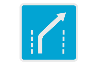 Traffic to the right icon, flat style.