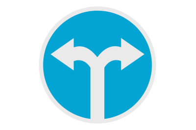 Road turn icon, flat style.