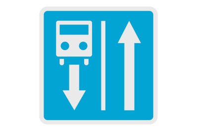 Road for route transport icon, flat style.