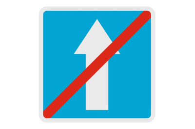 End of road icon, flat style.