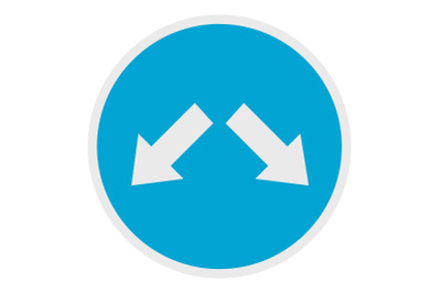 Moving in arrow icon, flat style.