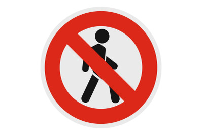 No pedestrian icon, flat style.