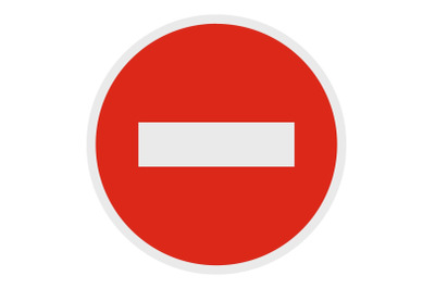 No entry icon, flat style.