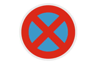 Stop prohibited icon, flat style.