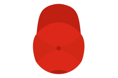 Red baseball cap icon, flat style.