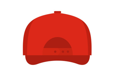 Baseball cap back icon, flat style.