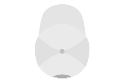 White baseball cap icon, flat style.