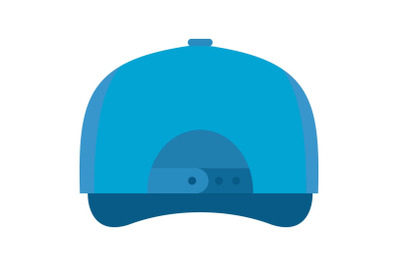 Baseball cap back icon, flat style.