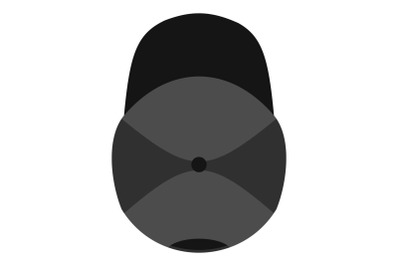 Baseball cap above icon, flat style.