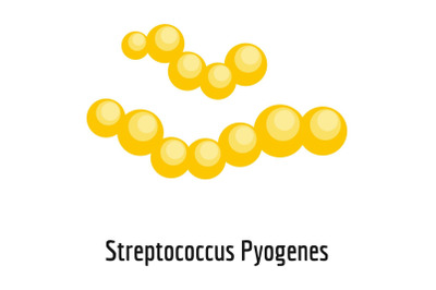 Streptococcus pyogenes icon, cartoon style.