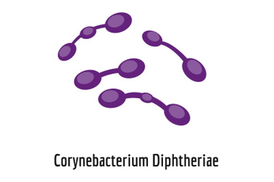 Corynebacterium diphtheriae icon, cartoon style.