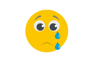 Cry smile icon vector flat