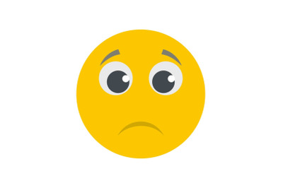 Sad smile icon vector flat