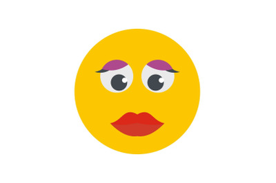 Girl smile icon vector flat