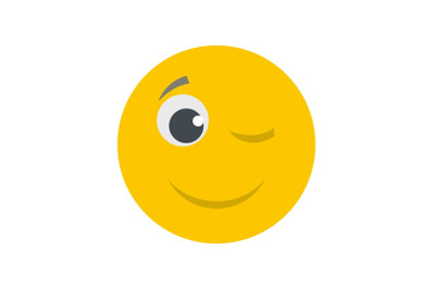 Winks smile icon vector flat