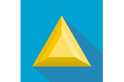 Triangular adamant icon, flat style.