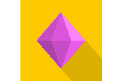 Cone shaped adamant icon, flat style.