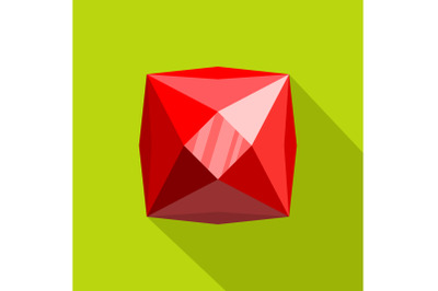 Square adamant icon, flat style.
