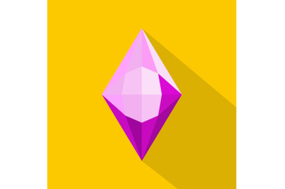 Iridescent stone icon, flat style.