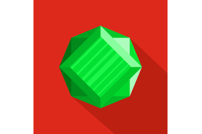 Shining diamond icon, flat style.