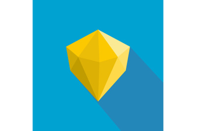 Multifaceted adamant icon, flat style.