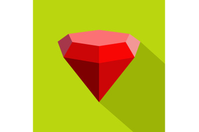 Triangular diamond icon, flat style.
