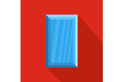 Faceted adamant icon, flat style.