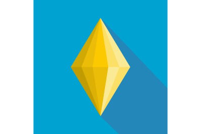 Faceted gem icon, flat style.