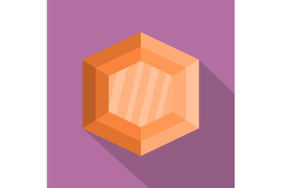 Polygonal diamond icon, flat style.