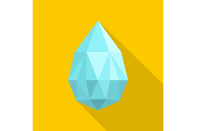 Teardrop shaped diamond icon, flat style.