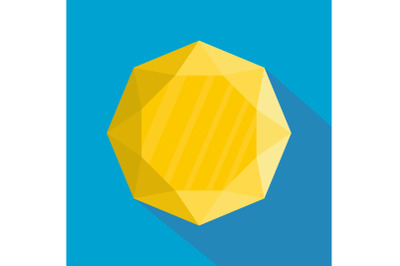Yellow jewel icon, flat style.